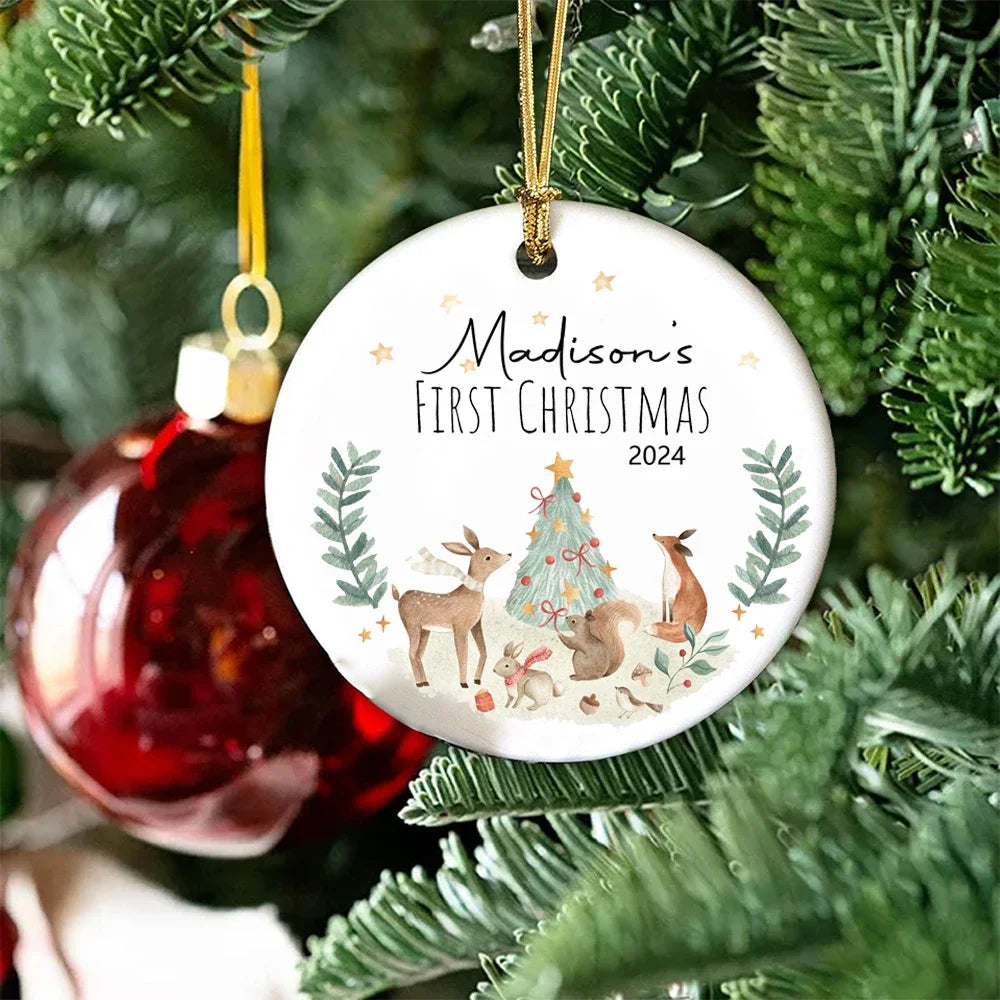 First Christmas Baby Ornament Gift Personalized
