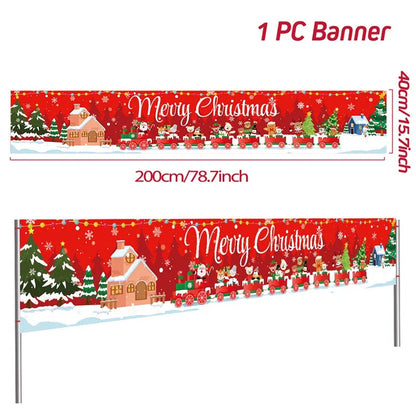 Christmas Outdoor Banner Merry Christmas Decorations
