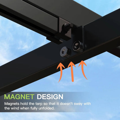 10'x10' Outdoor Pergola, Upgraded Canopy with Adjustable Roof