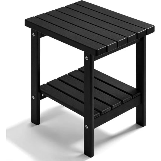 2-Tier Adirondack Square Side Table, 17" Outdoor Side Tables