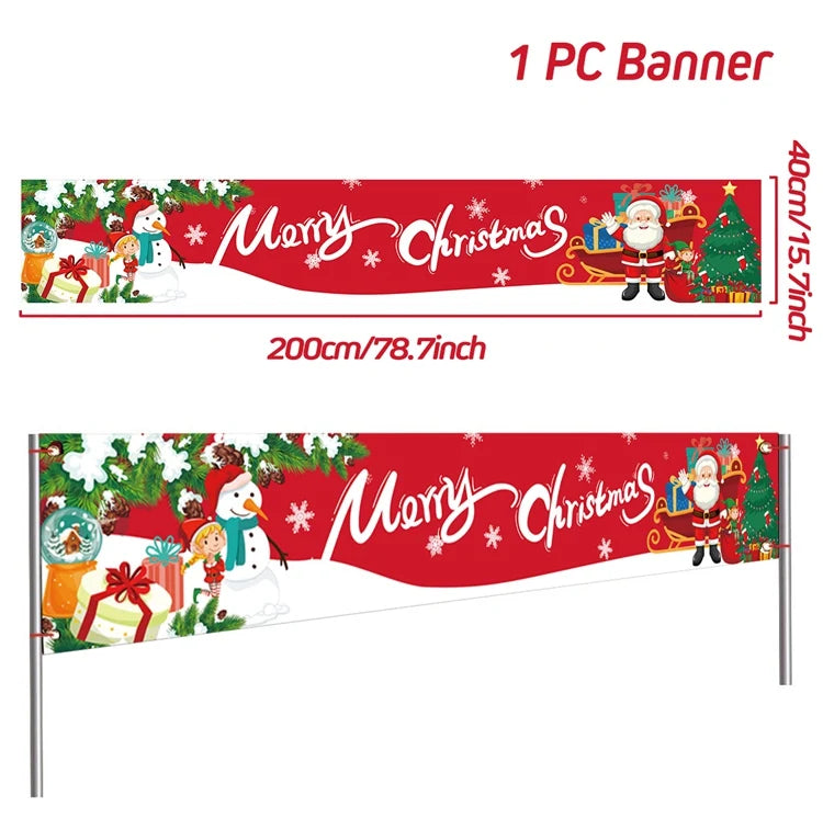 Christmas Outdoor Banner Merry Christmas Decorations