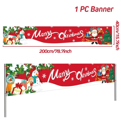 Christmas Outdoor Banner Merry Christmas Decorations