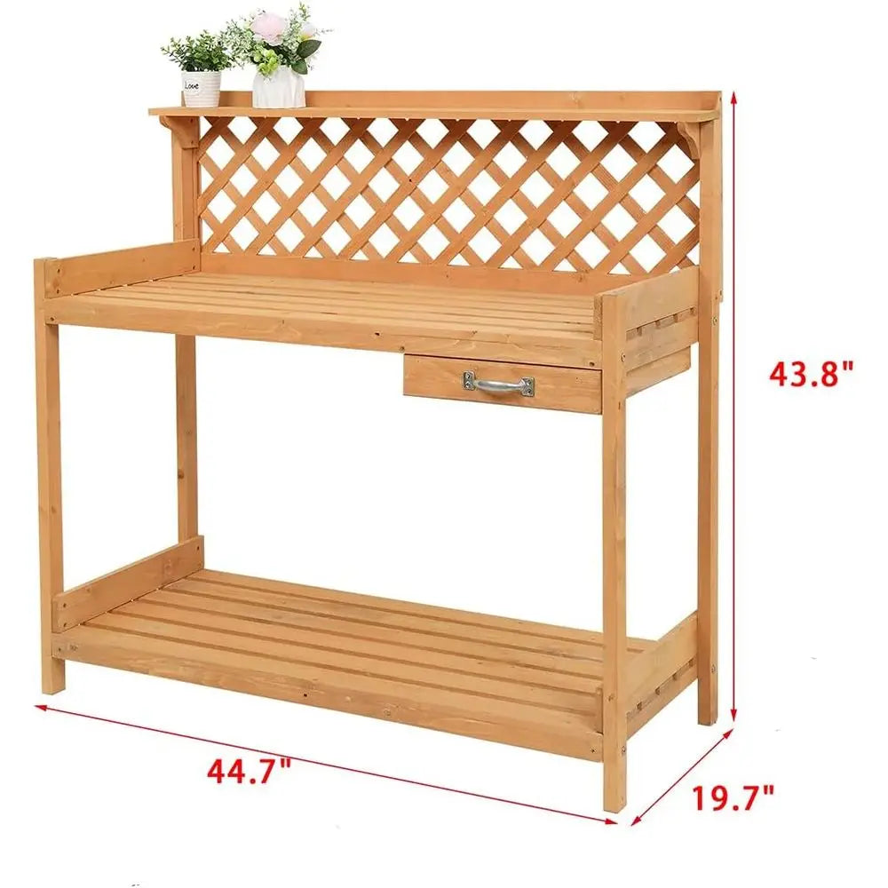Outdoor Garden Workbench with Potting Table and Pottery Benches