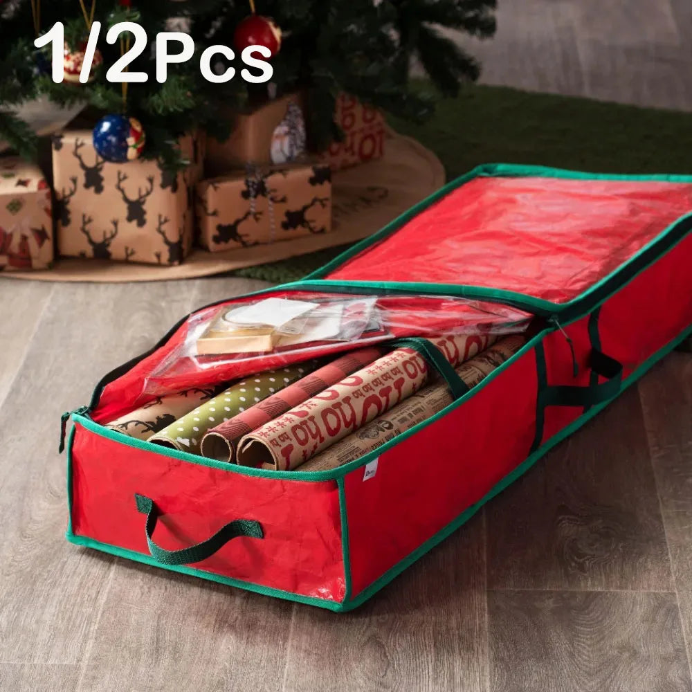 Christmas Wrapping Paper Storage Bag Large Capacity