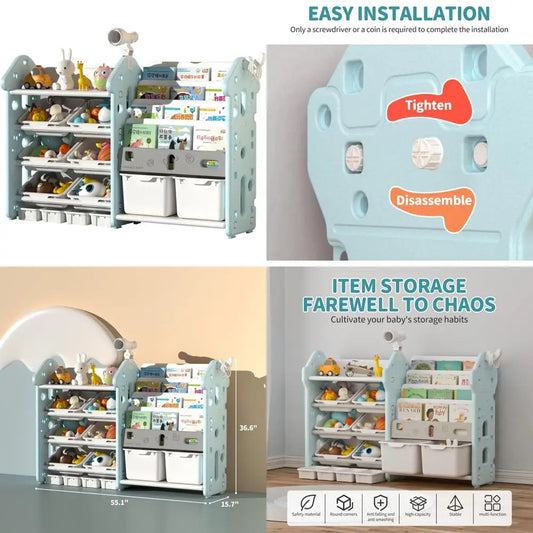 kids bookshelf and toy storage cabinet,