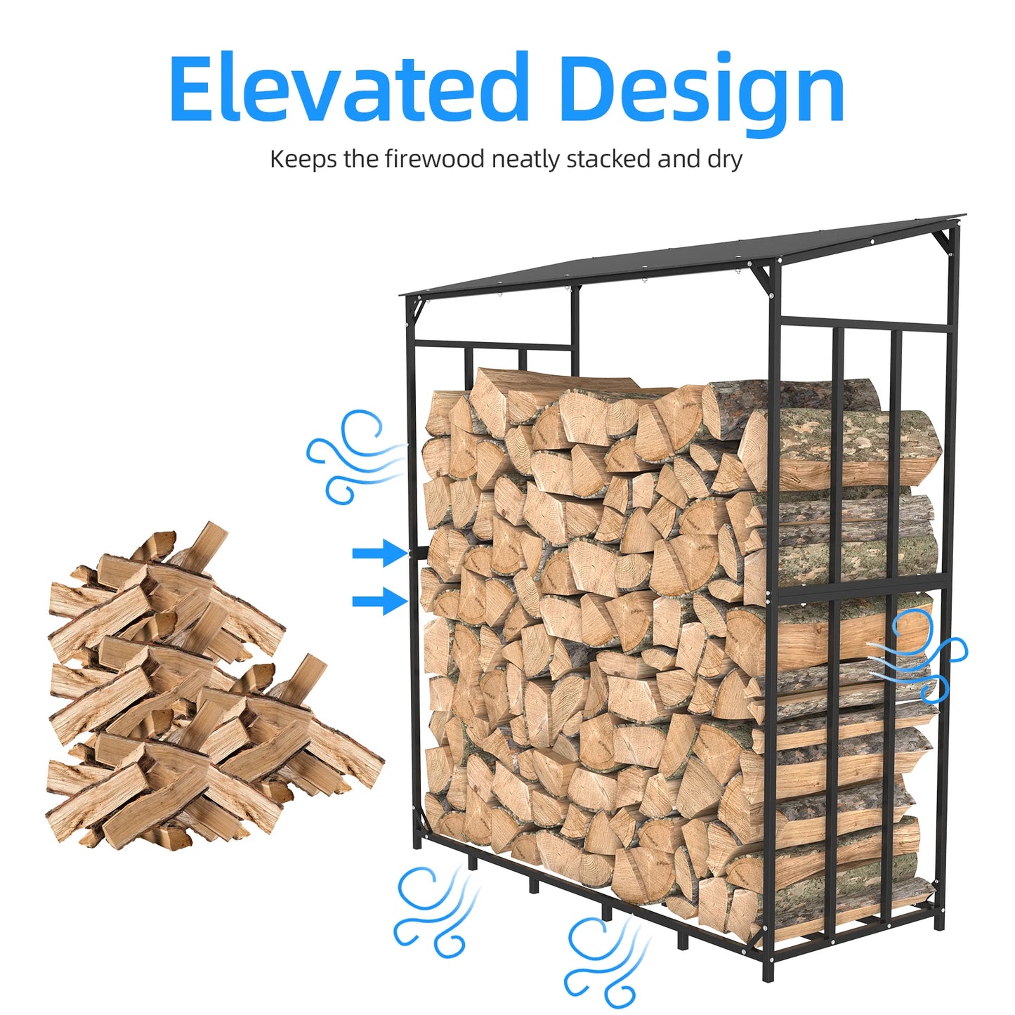 Heavy Duty Outdoor Firewood Storage Log Rack