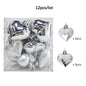 12Pcs Love Heart Christmas Balls Ornament Red Gold Plastic Balls