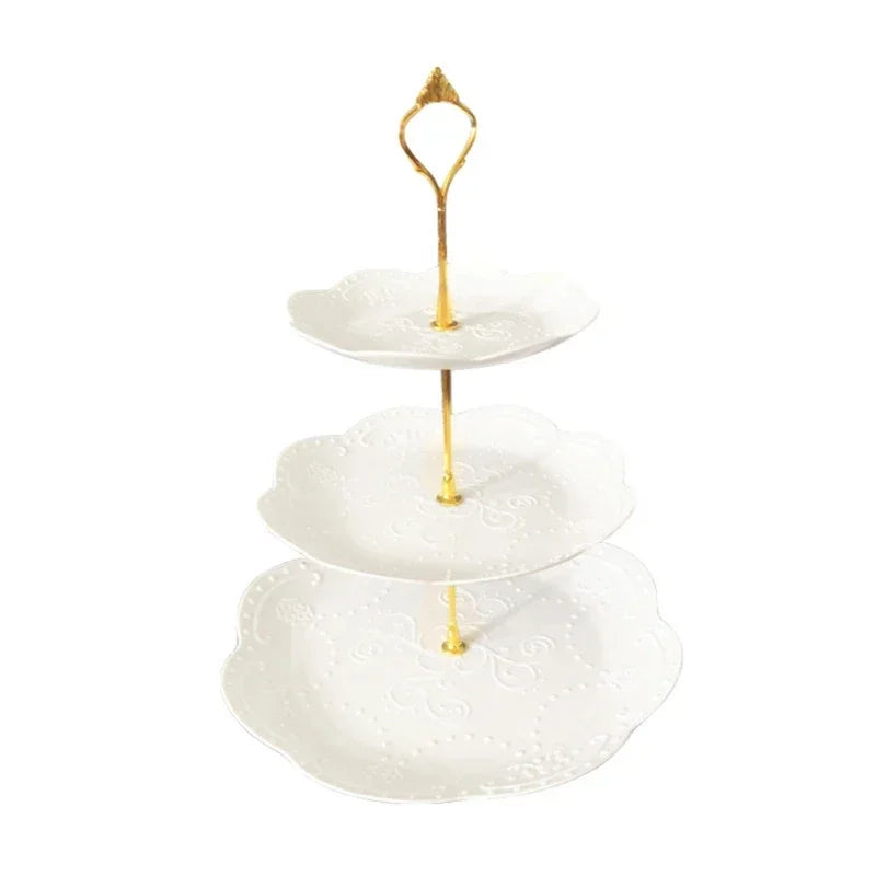 3 Tier Pastry Cupcake Fruit Plate Serving Dessert Holder