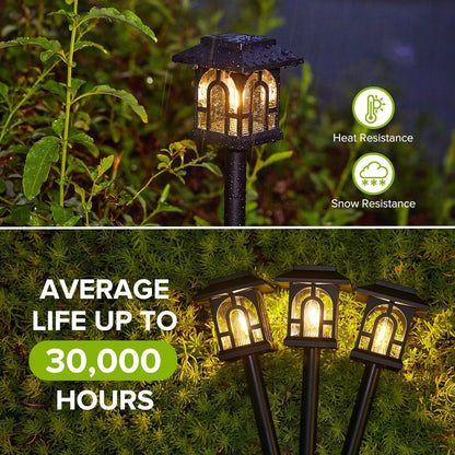 6/10 Pack Solar Pathway Lights Outdoor, Solar Landscape