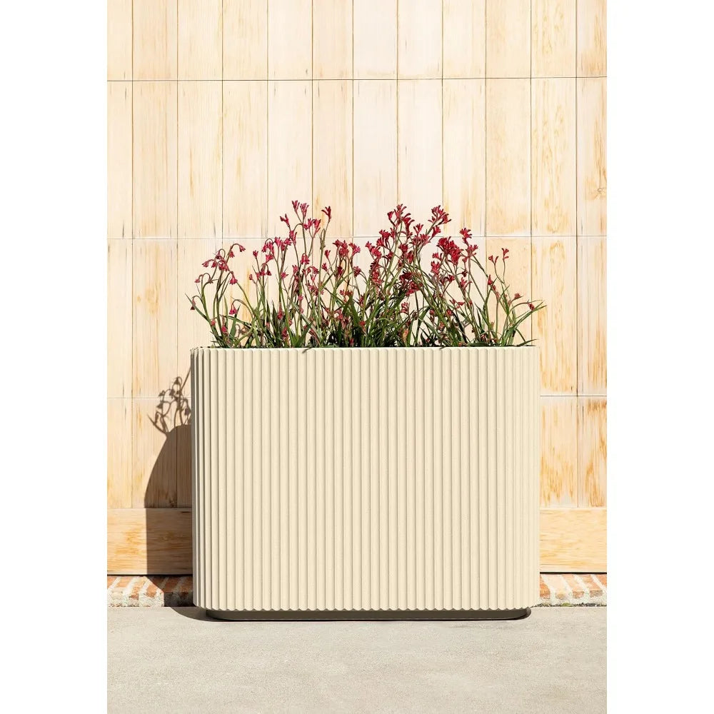 Outdoor Planter - Durable Plastic-Stone Blend