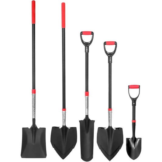 Multi-Size Steel Garden Shovel Set with D-Grip Handles