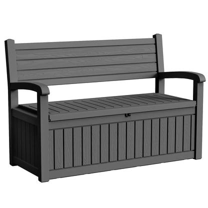 80 Gallon Outdoor Storage Bench Deck Box Waterproof Lockable