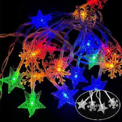 3M Christmas Lights LED Snowflake String Lights