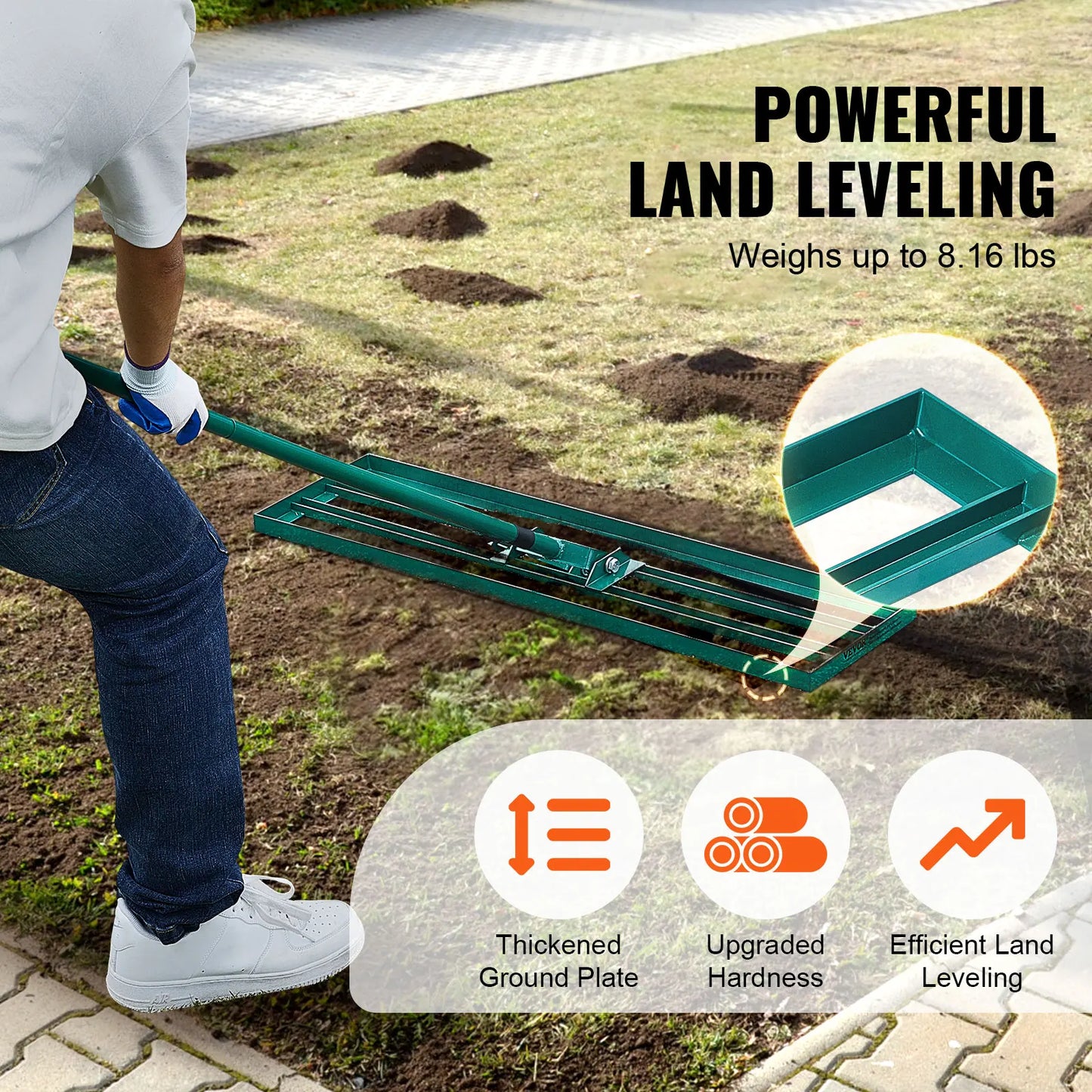Lawn Leveling Rake 10x36/10x30/10x48inches Heavy-duty