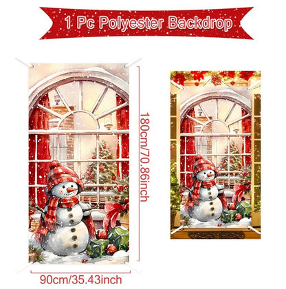 Christmas Hanging Flag Santa Claus Door Banner