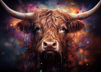 Scottish Highlanders  Art poster  Scottish Cow Canvas