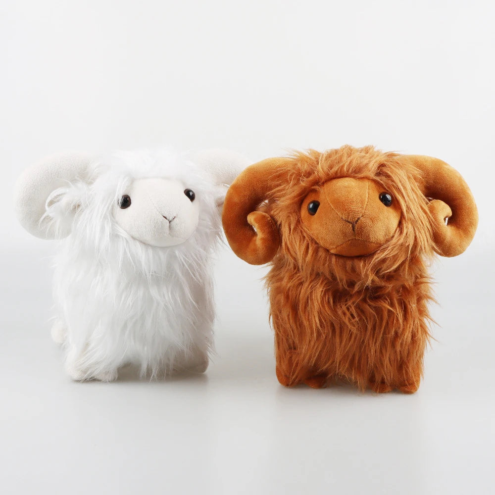 Simulation Highland Cows and Sheep Animal Plush Doll