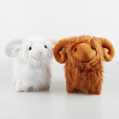 Simulation Highland Cows and Sheep Animal Plush Doll