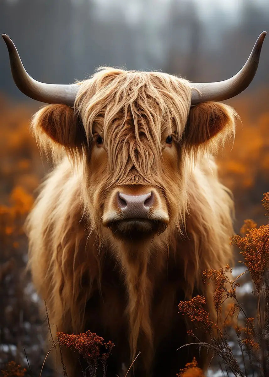 Scottish Highlanders  Art poster  Scottish Cow Canvas