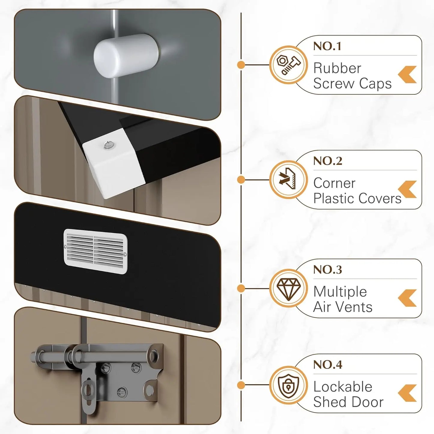10x8 Foot Outdoor Metal Storage Shed with Lockable Door
