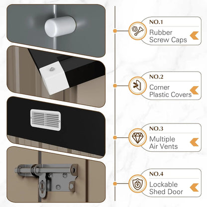 10x8 Foot Outdoor Metal Storage Shed with Lockable Door