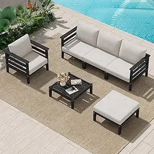 Patio Furniture Set, 6 Pieces Outdoor Sectional Sofa Set