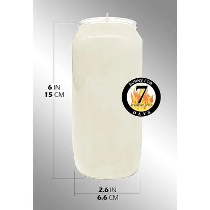 7-Day White Prayer Candles, 20-Pack - 6-Inch Tall Pillars