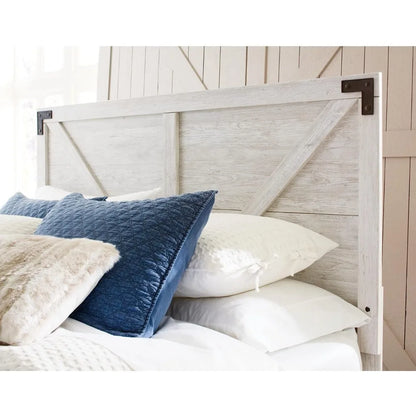 Queen Farmhouse Headboard, , Whitewash