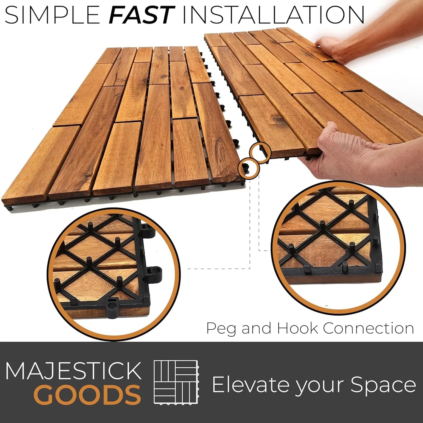 Interlocking Deck Tiles 24 x 12 Long Boards Snap Together