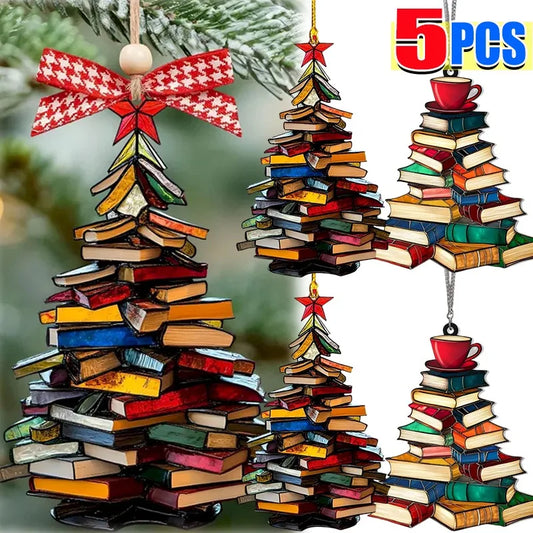 Acrylic Stacked Book Christmas Tree Ornament
