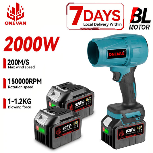 2000W 200M/S Brushless Electric Turbo Fan Cordless