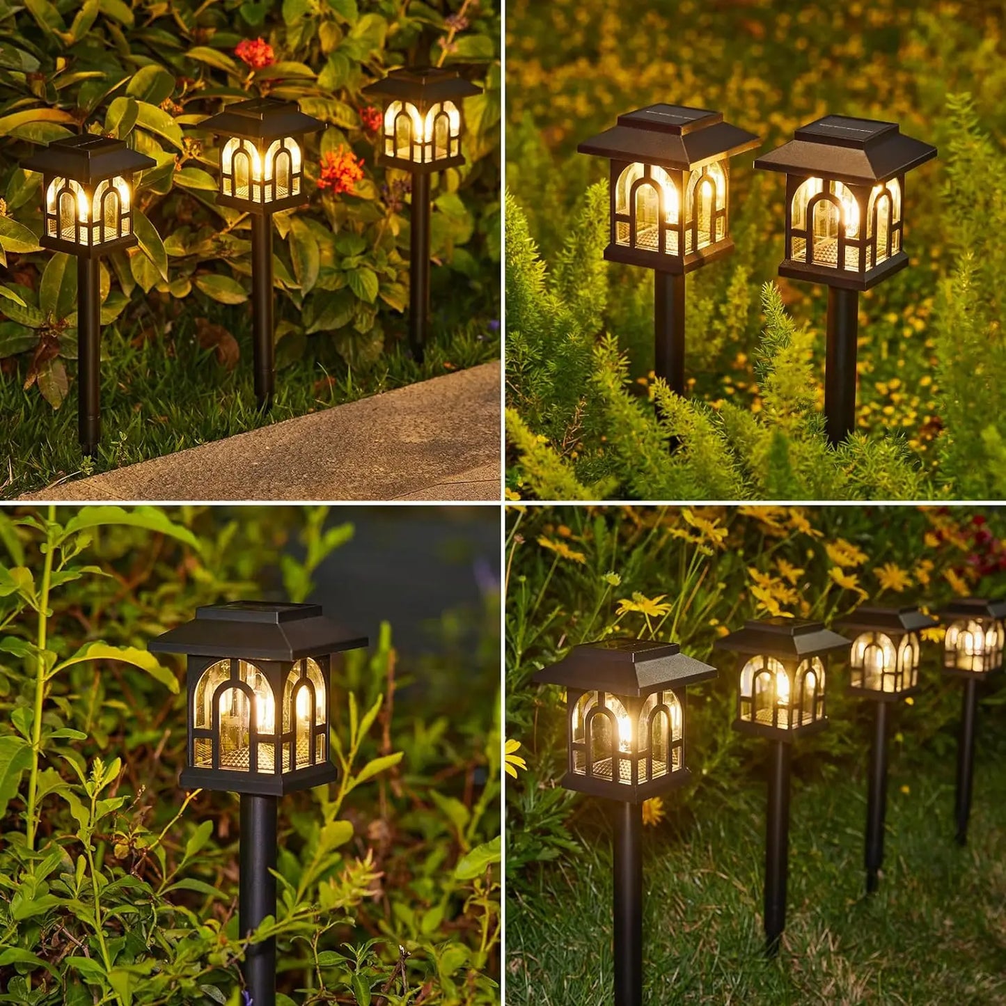 6/10 Pack Solar Pathway Lights Outdoor, Solar Landscape