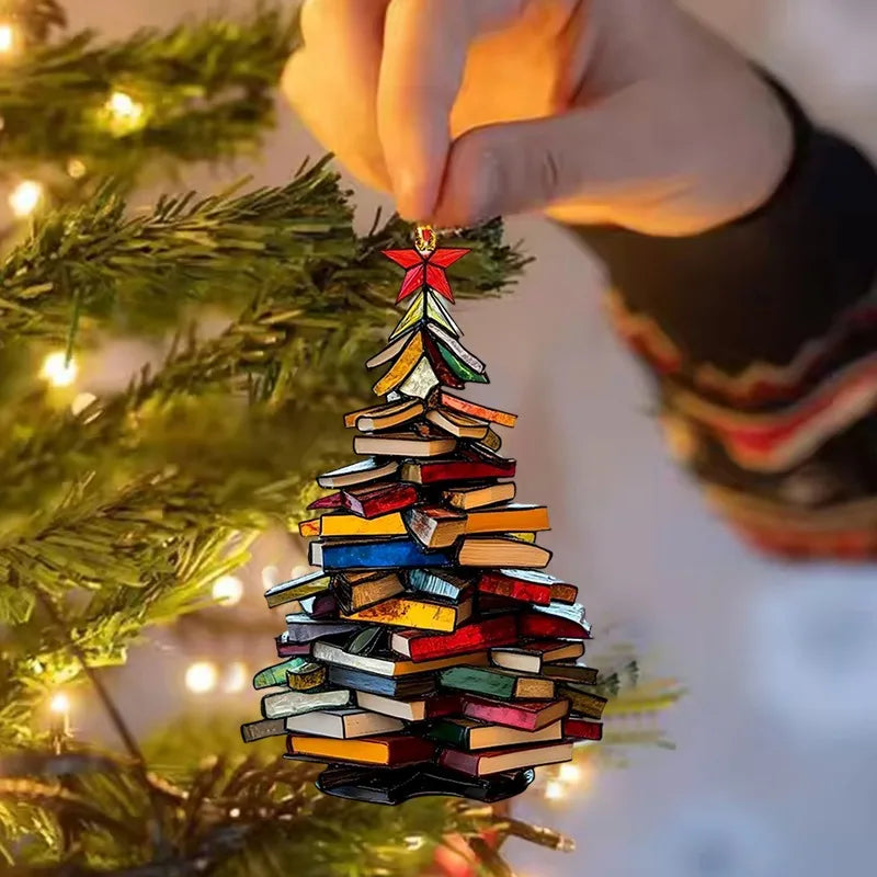 Acrylic Stacked Book Christmas Tree Ornament