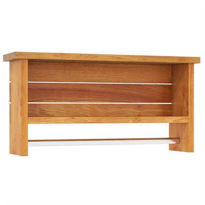 Wood Wall-Mounted Storage Shelf with Towel Bar