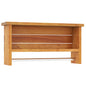 Wood Wall-Mounted Storage Shelf with Towel Bar