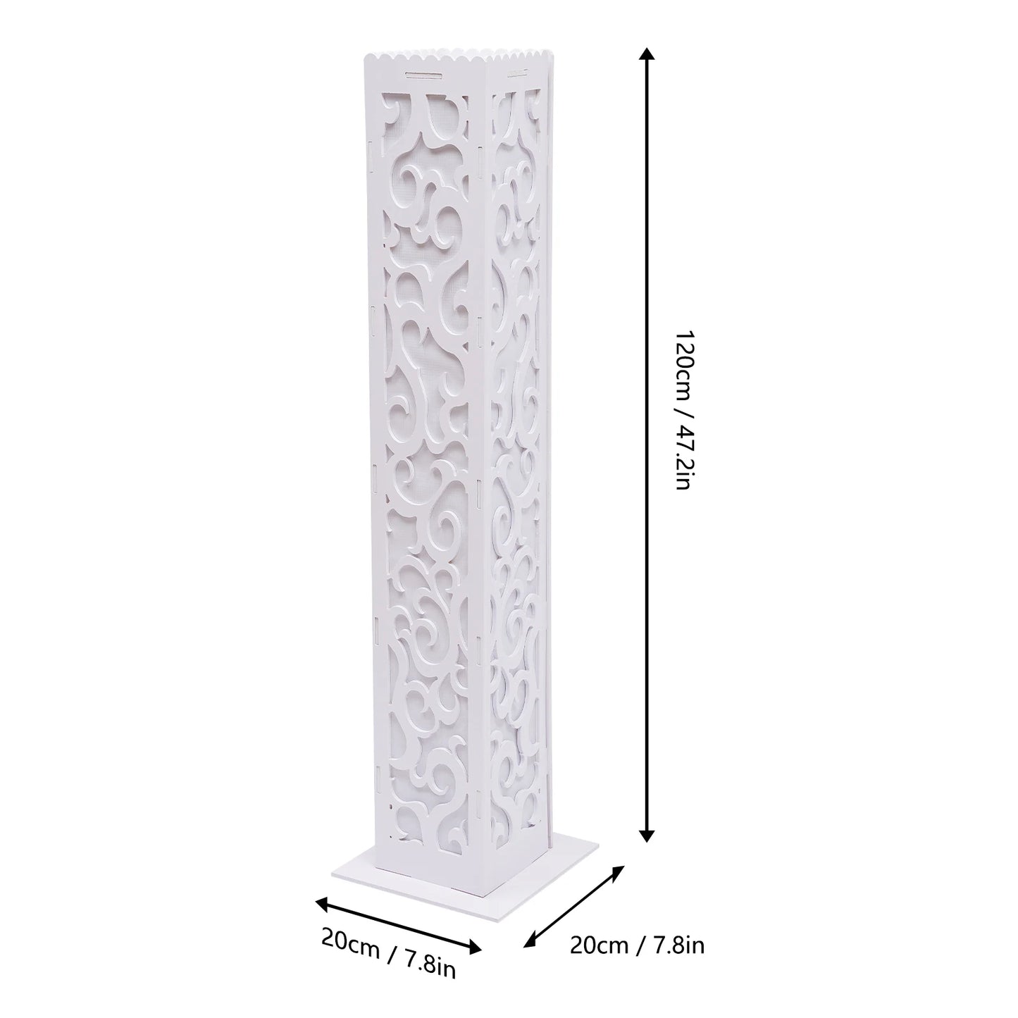 8-Piece Wedding Flower Columns PVC Hollow-Out Flower Satnd with LED Lights