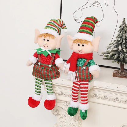 Large size Christmas plush leg elf doll