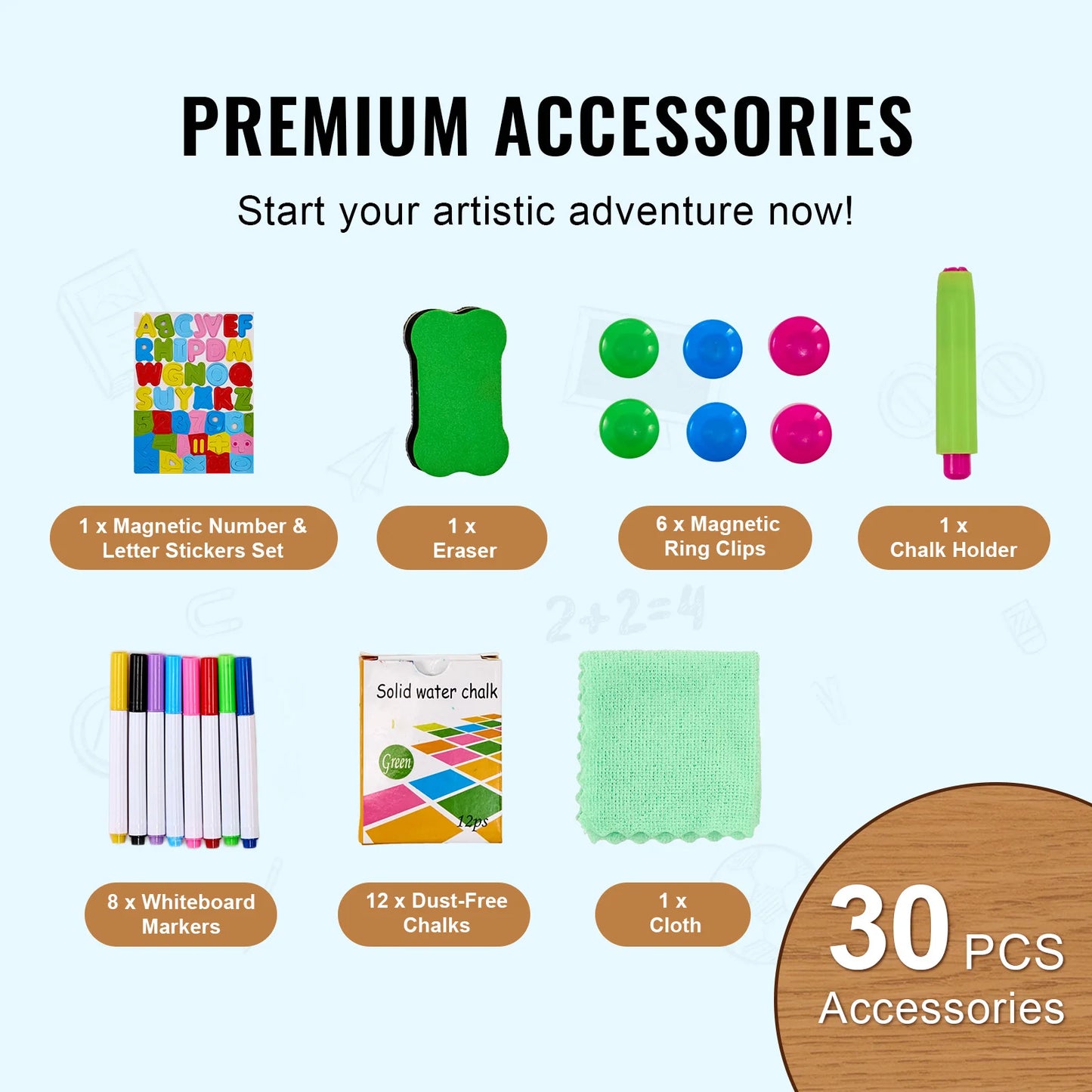 Standing Magnetic Drawing Board WordPad Art Easel with Painting Accessories