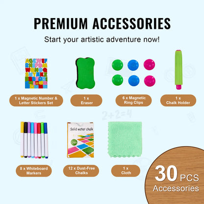 Standing Magnetic Drawing Board WordPad Art Easel with Painting Accessories