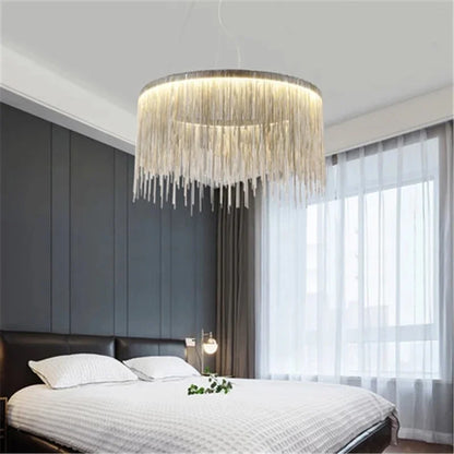 Led Ceiling Chandelier Gold Chains with Remote