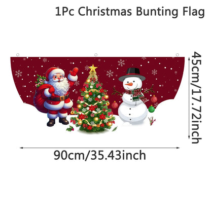 Christmas Outdoor Fan-shaped Flag Banner