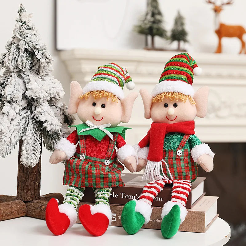 Large size Christmas plush leg elf doll