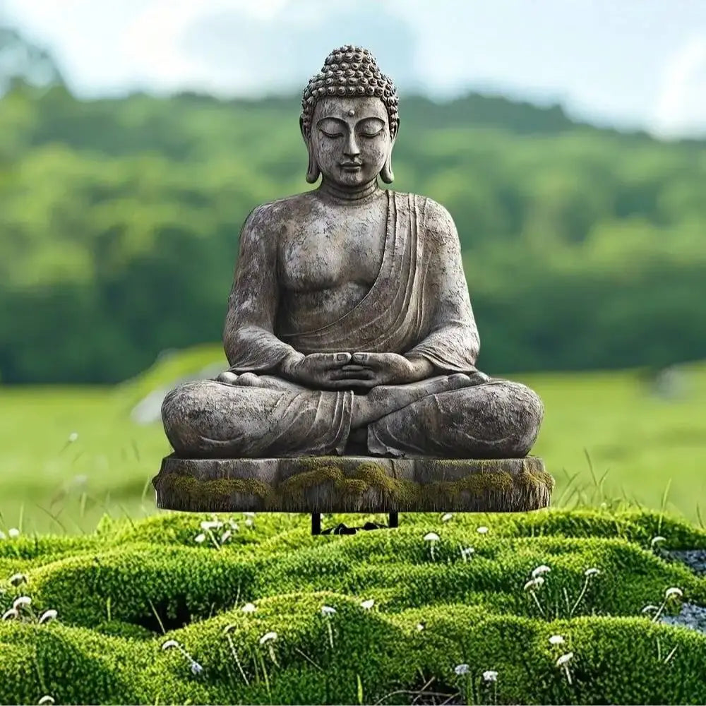 1 piece of flat acrylic antique Buddha garden stake decoration