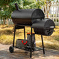 Offset Smoker Charcoal Grill with Cover Large Capacity BBQ Meat Smoker