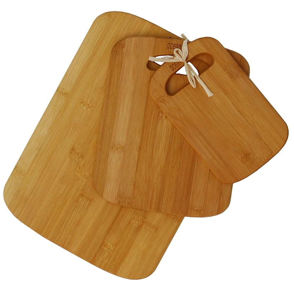 3 Piece Eco-Friendly Bamboo Cutting Board Set
