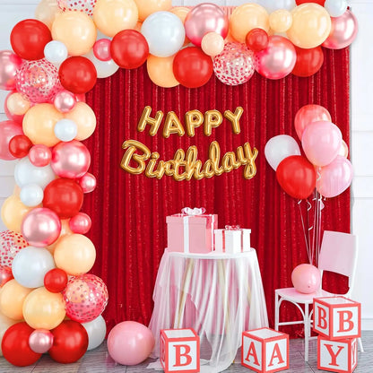 Red Sequin Backdrop Curtains 1Pcs 7ftx7ft Glitter Red Photo Backdrop Drapes Party Wedding Baby Shower Curtain Sparkle Photograph