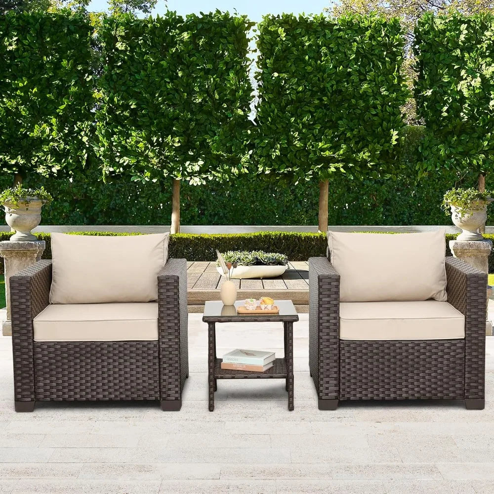 Outdoor Furniture Club Chair 3 Pieces Patio
