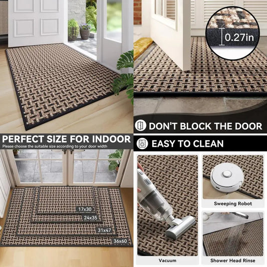 Durable and Absorbent Indoor Door Mat, 36x60