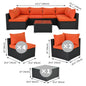 8 Piece Outdoor Sectional Sofa PE Rattan Wicker