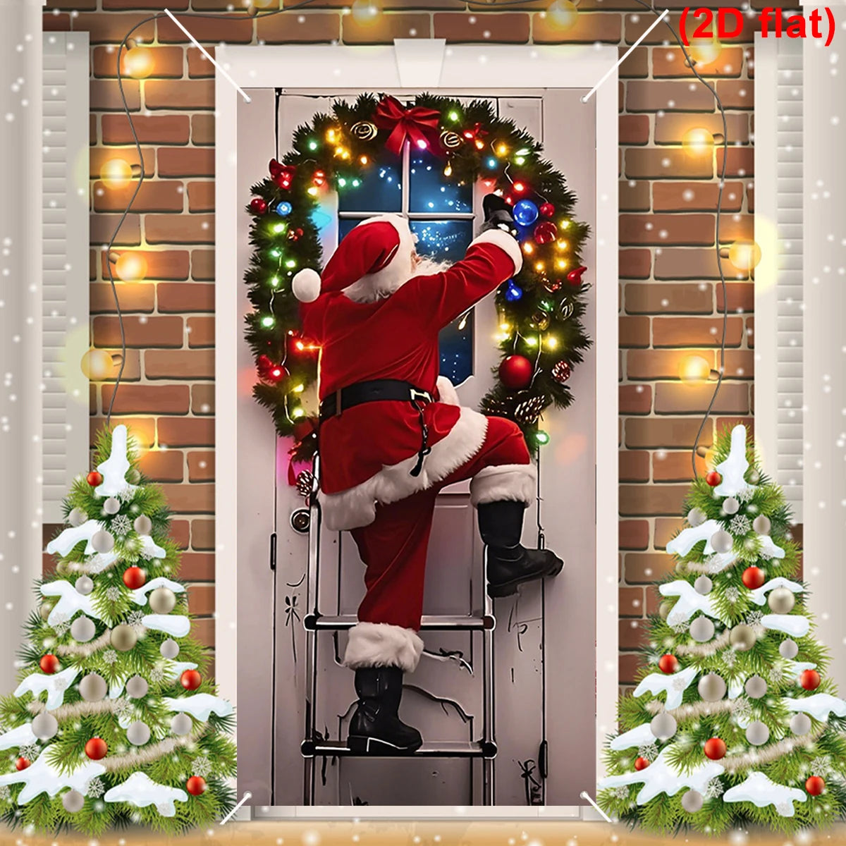 Christmas Hanging Flag Santa Claus Door Banner